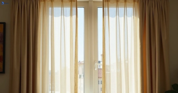 Dusty and dull curtains in bell-post-hill-vic before steam cleaning
